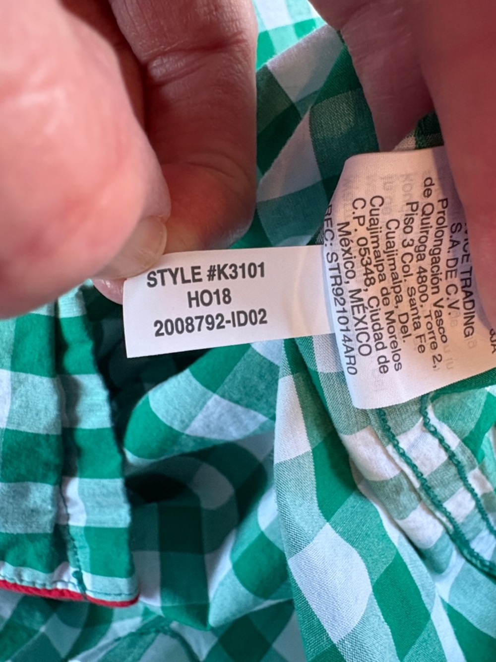 J Crew sz XS green and white gingham pajama set - Picture 10 of 10